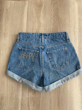 Wild Fable High Rise Mom Denim Shorts XS 00 Happy Pocket Cuffed Summer